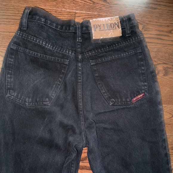 Vintage Black Python Skinny Jeans - Picture 7 of 7